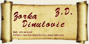 Zorka Dinulović vizit kartica